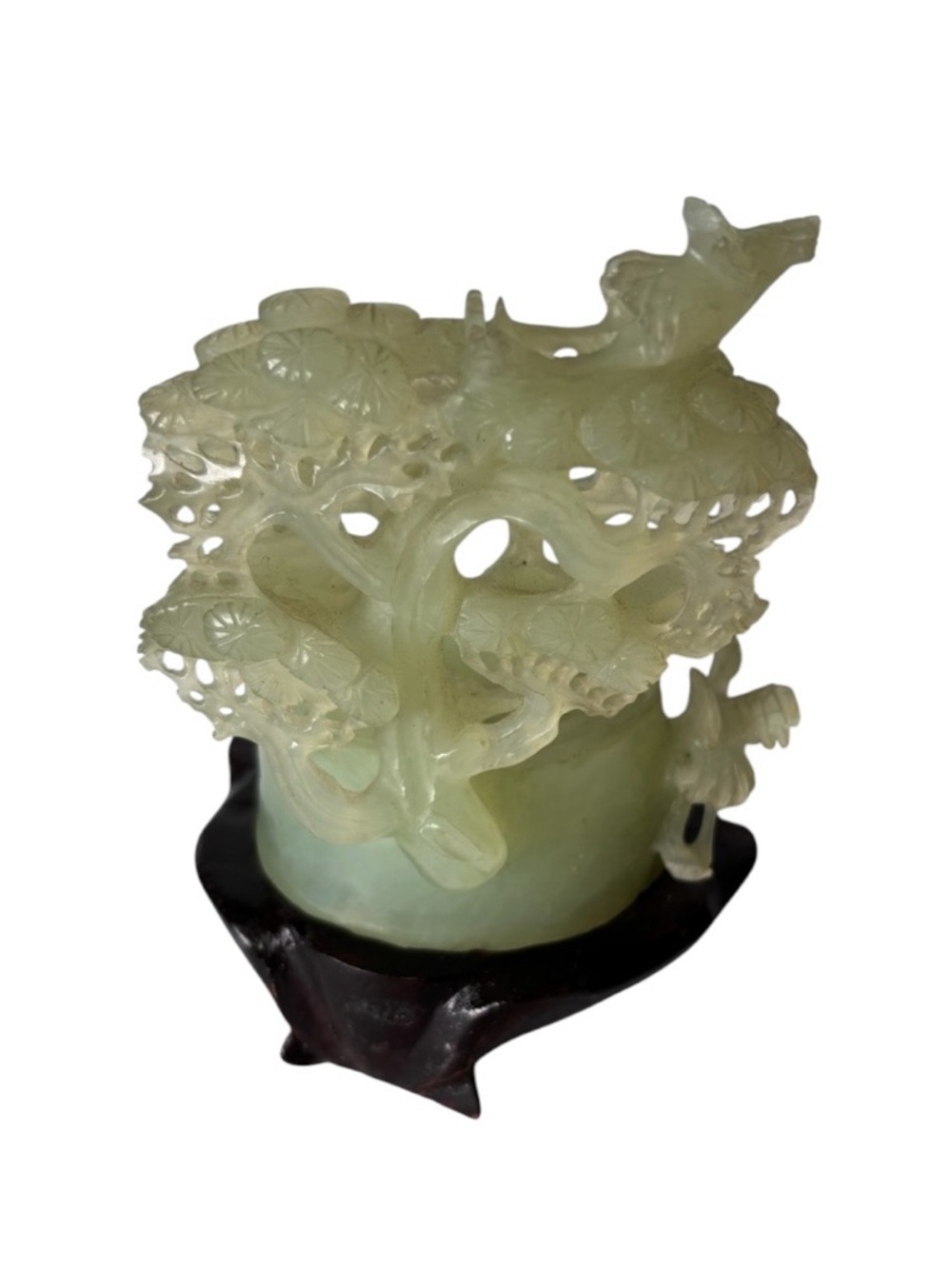 Hand-Carved Jade Stone Incense Holder. 5.5” x4”